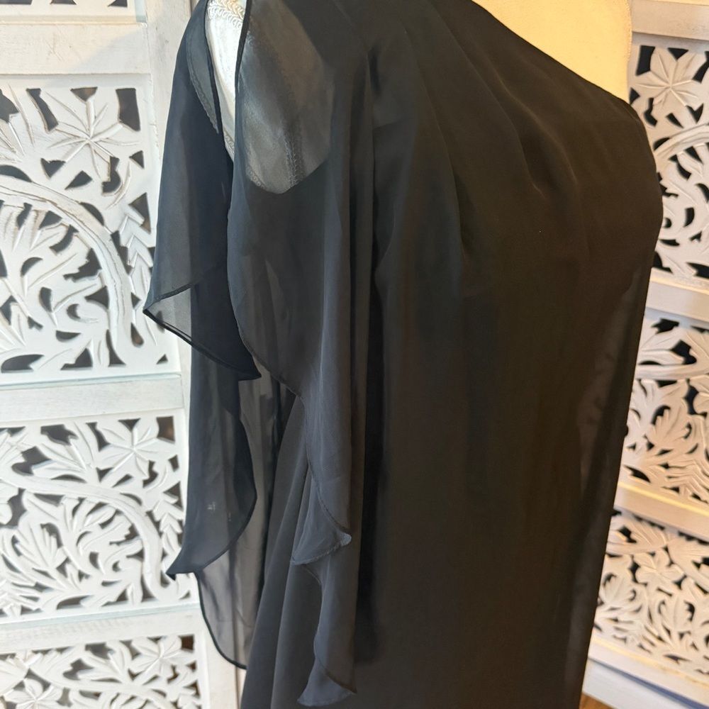 Bisou Bisou Black One-Shoulder Dress Sz 6 - Picture 3 of 3